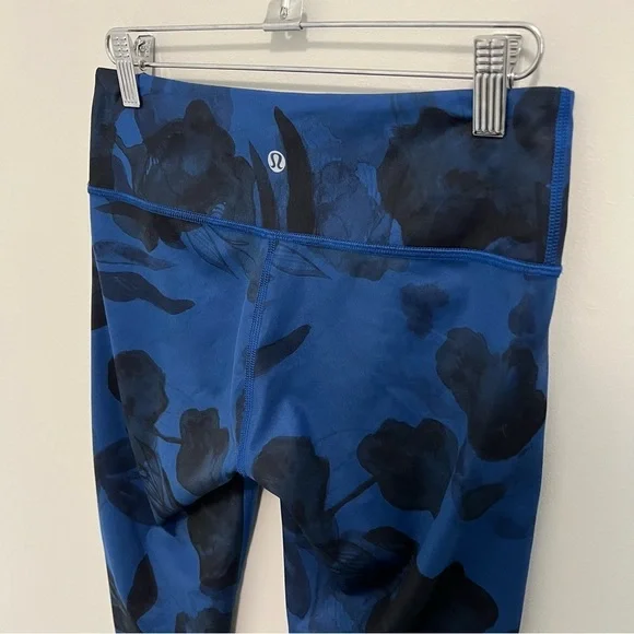 Lululemon Wunder Under Crop II  Full On Luxtreme Jumbo Inky Floral Black Inkwell - Picture 10 of 11